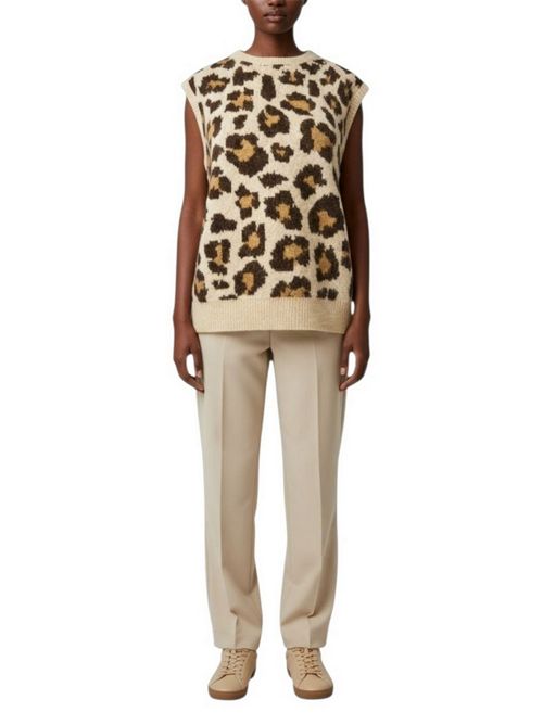 gilet donna fantasia maculata MC2 Saint Barth | JOEY P ALPACA-CLASSIC LEO1119